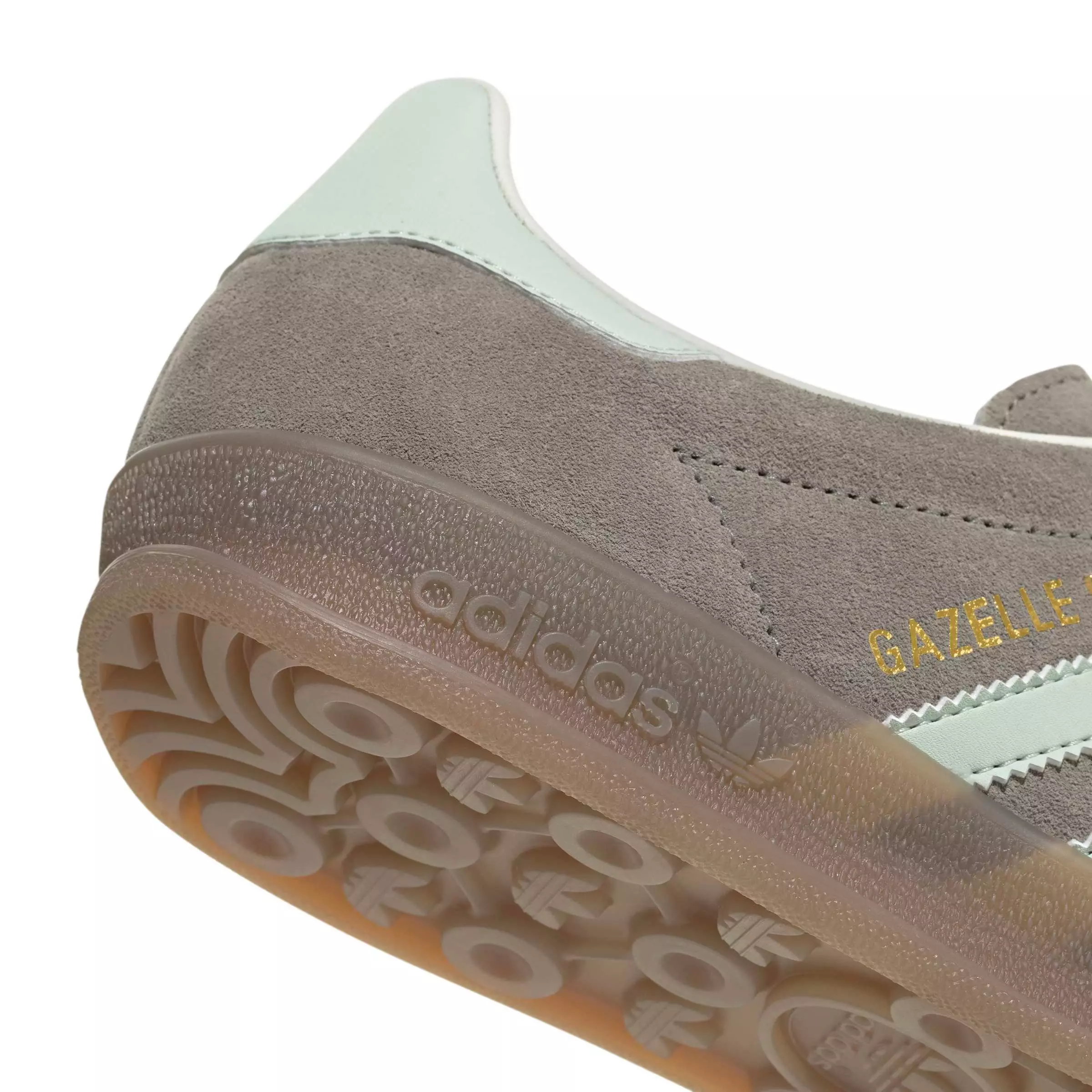 adidas Originals Gazelle Indoor "Silver Pebble/Linen Green/Gum 5" Women's Shoe - SILVER/GREEN/GUM