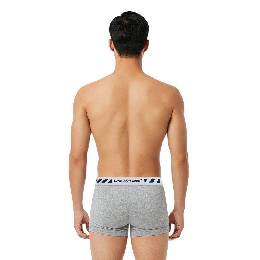 L/AB c/o Off-White Men's Diagonal 3" Trunk With Fly - Black/White/Grey - BLACK/WHITE/GREY