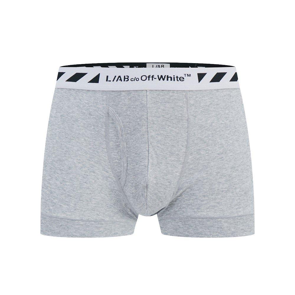 L/AB c/o Off-White Men's Diagonal 3" Trunk With Fly - Black/White/Grey - BLACK/WHITE/GREY