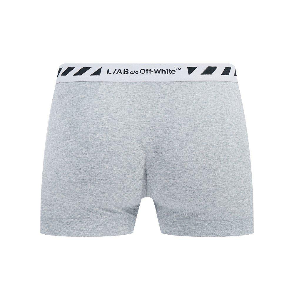 L/AB c/o Off-White Men's Diagonal 3" Trunk With Fly - Black/White/Grey - BLACK/WHITE/GREY