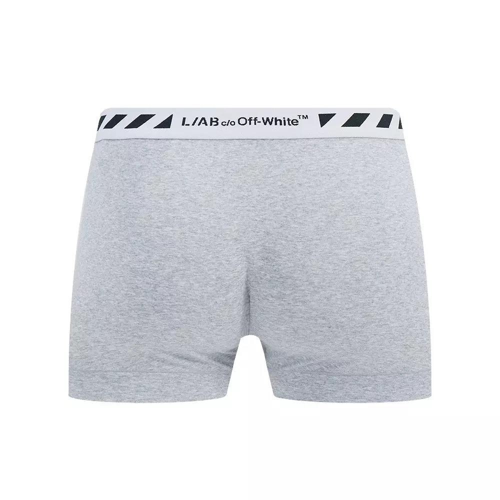 L/AB c/o Off-White Men's Diagonal 3" Trunk With Fly - Black/White/Grey - BLACK/WHITE/GREY