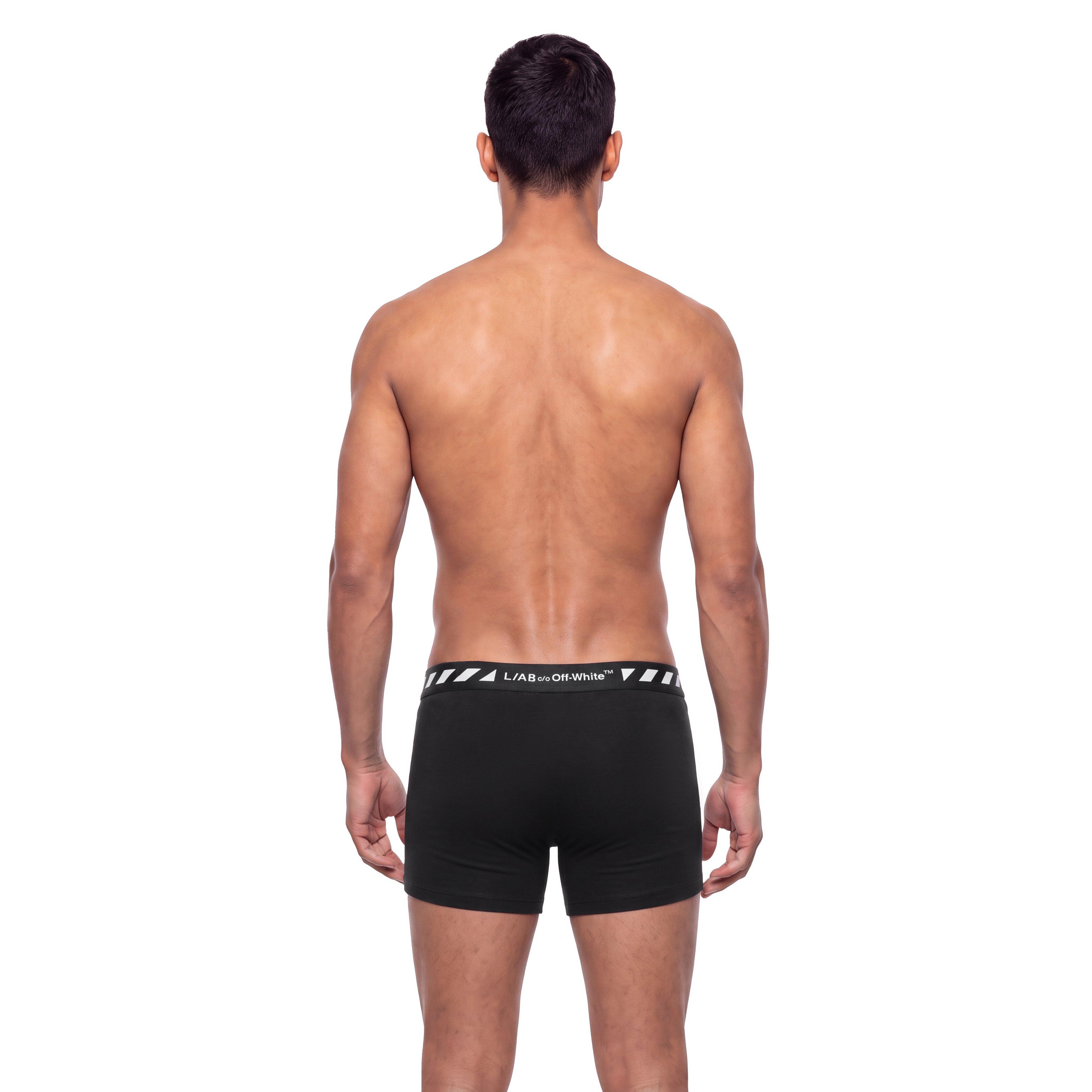 L/AB c/o Off-White Men's Diagonal 3" Trunk (3 Pack) - Black - BLACK