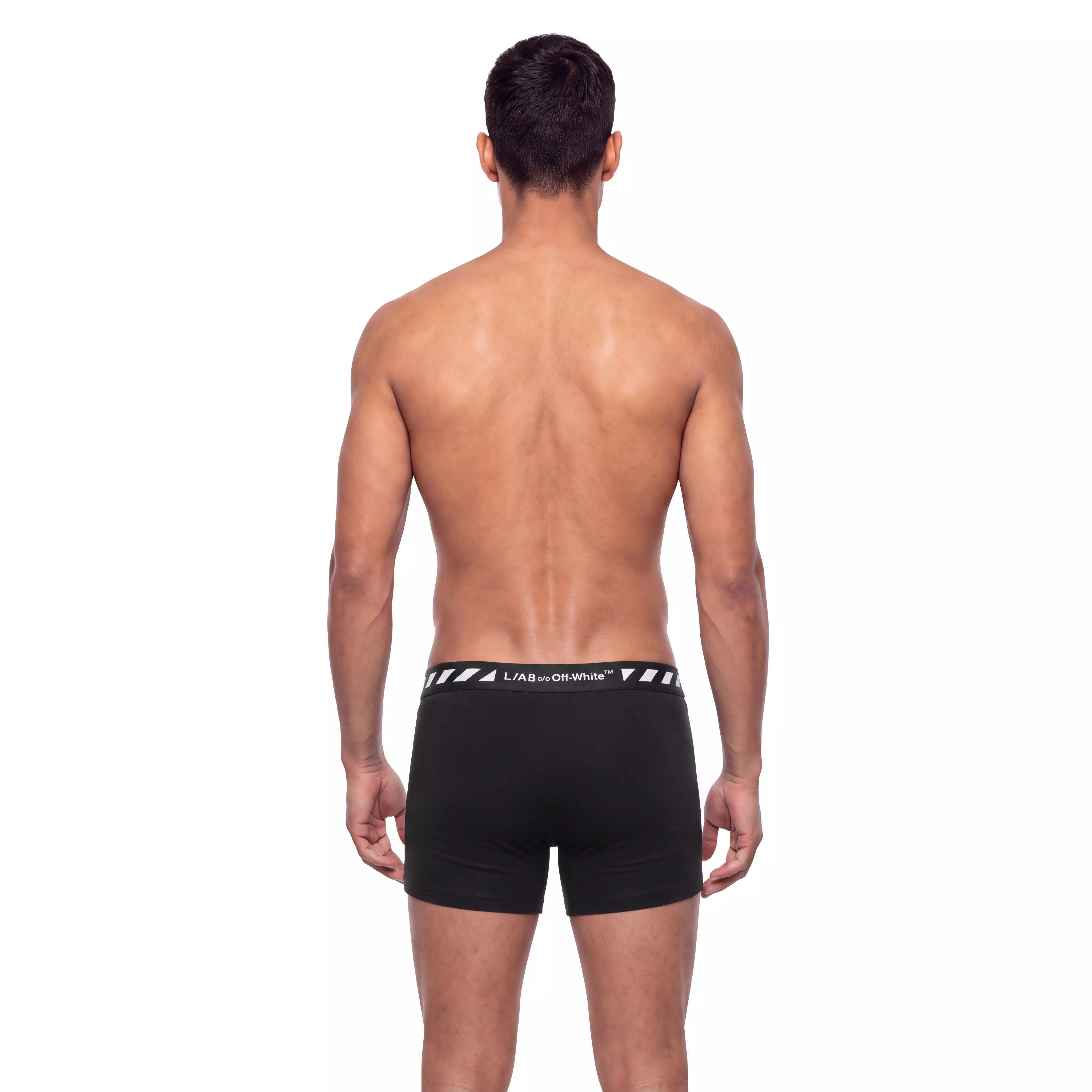 L/AB c/o Off-White Men's Diagonal 3" Trunk (3 Pack) - Black - BLACK