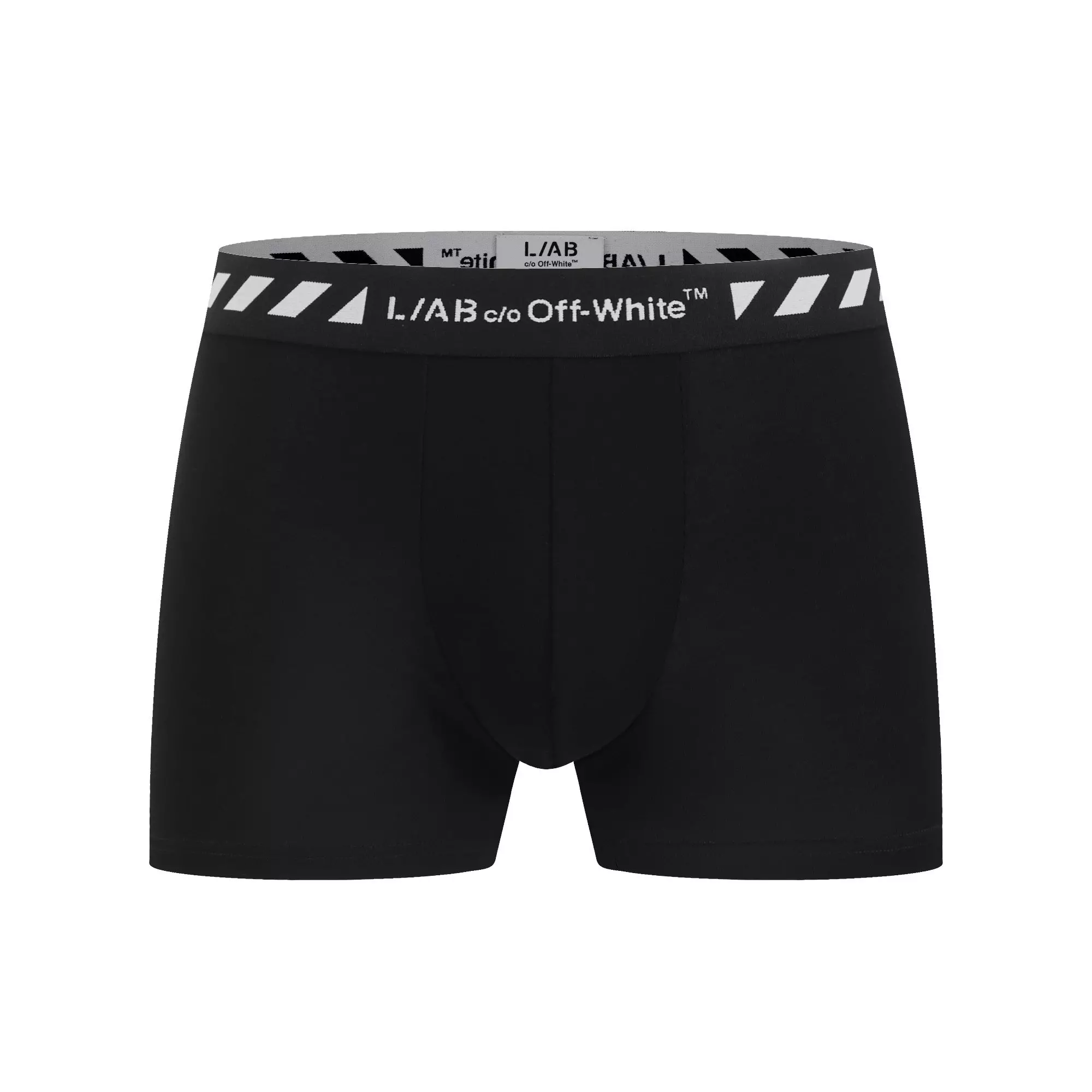 L/AB c/o Off-White Men's Diagonal 3" Trunk (3 Pack) - Black - BLACK