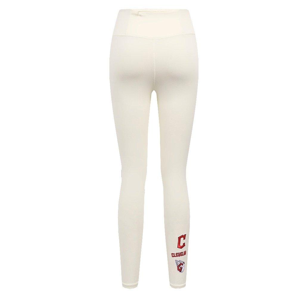 Pro Standard Women's MLB Cleveland Guardians Retro Classic Jersey Leggings - Eggshell - EGGSHELL Thumbnail View 2