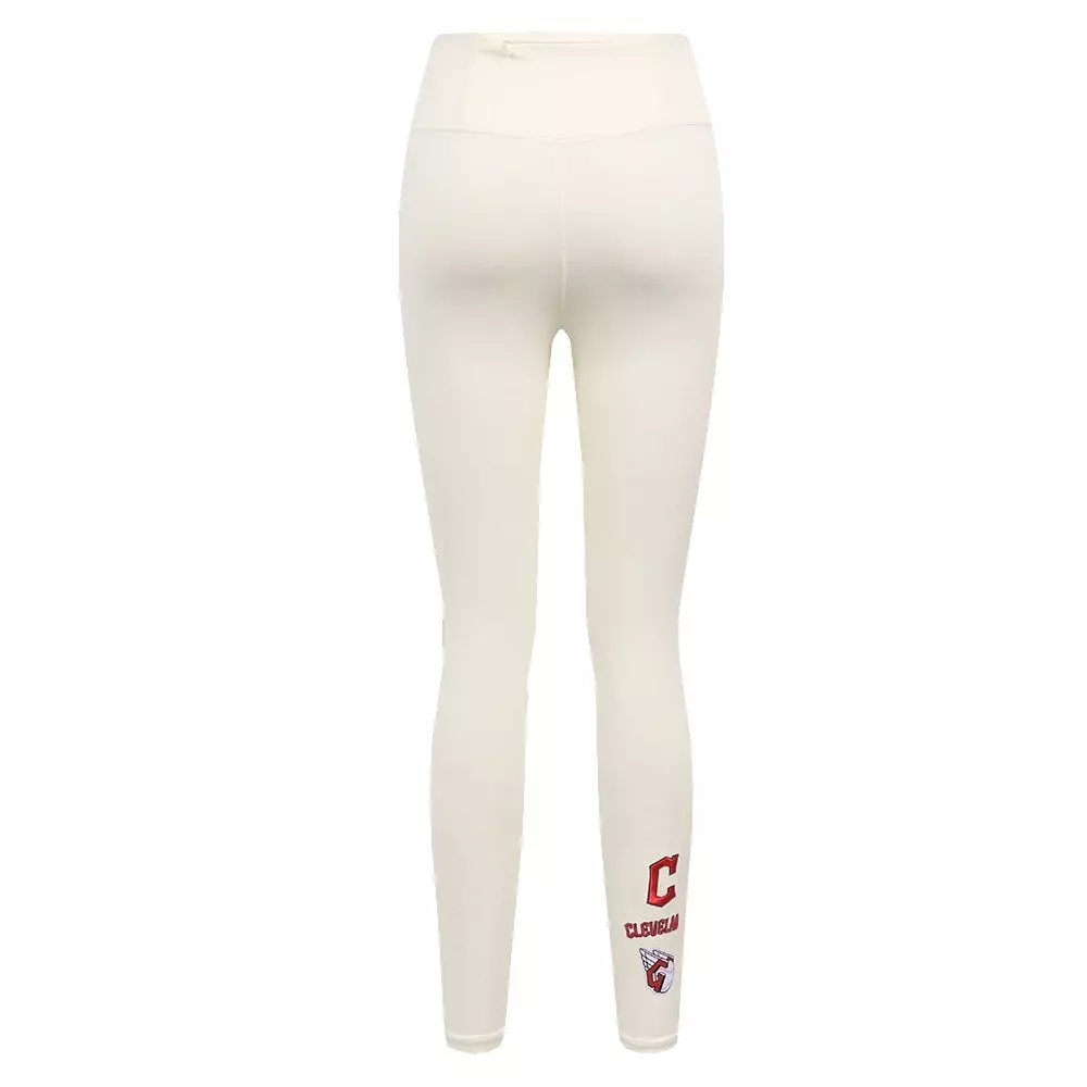Pro Standard Women's MLB Cleveland Guardians Retro Classic Jersey Leggings - Eggshell - EGGSHELL