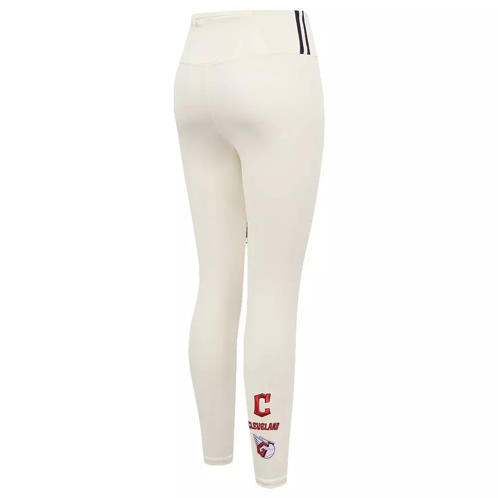 Pro Standard Women's MLB Cleveland Guardians Retro Classic Jersey Leggings - Eggshell - EGGSHELL