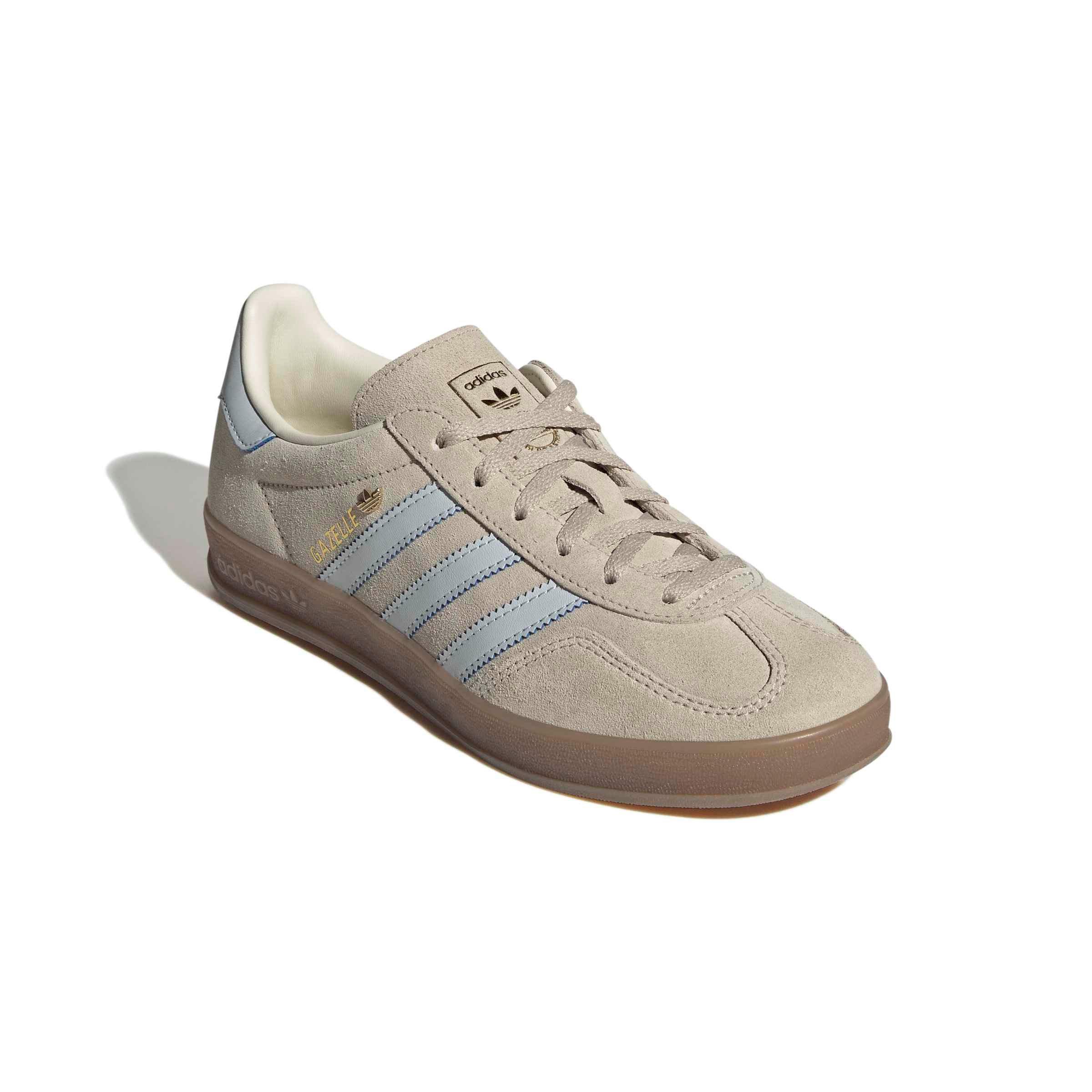 adidas Originals Gazelle Indoor "Wonder Beige/Halo Blue/Gum 5" Women's Shoe - BEIGE/BLUE/GUM Thumbnail View 3