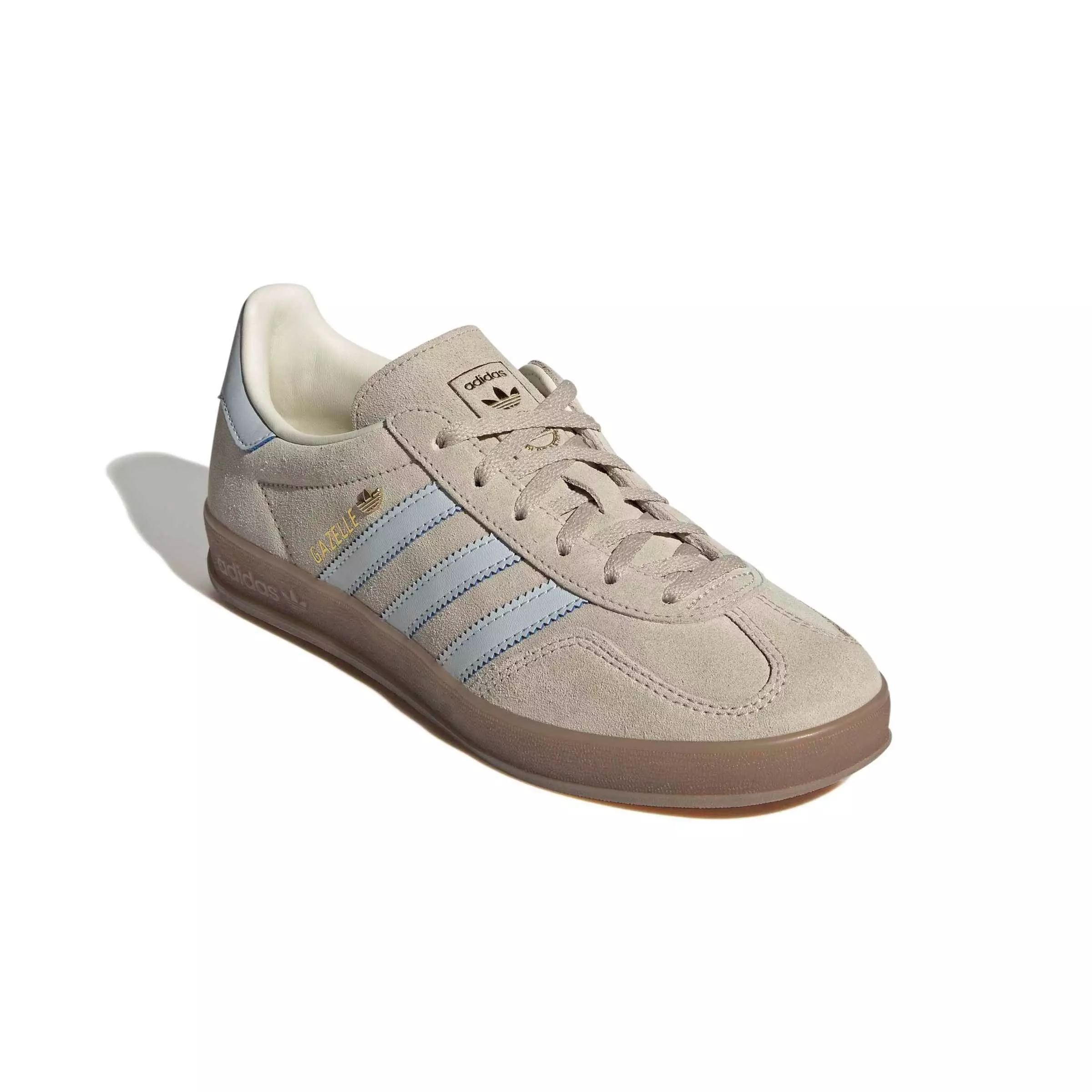 adidas Originals Gazelle Indoor "Wonder Beige/Halo Blue/Gum 5" Women's Shoe - BEIGE/BLUE/GUM