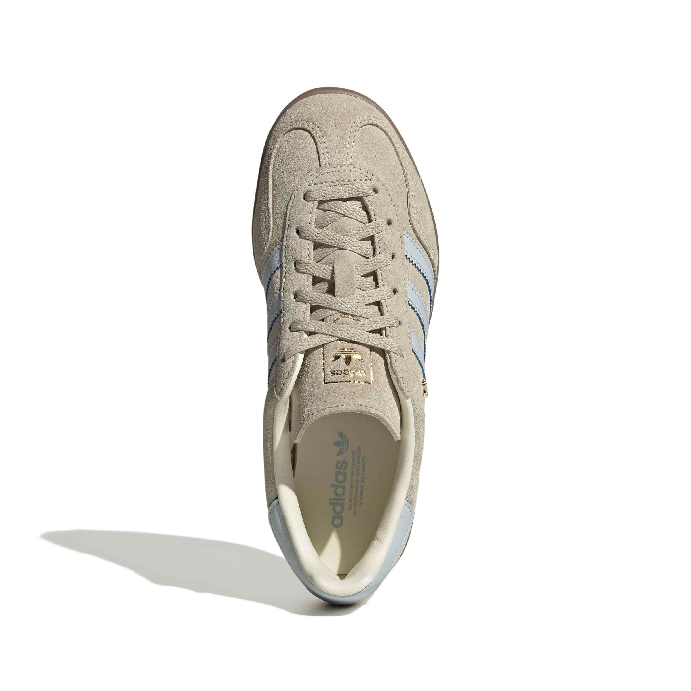 adidas Originals Gazelle Indoor "Wonder Beige/Halo Blue/Gum 5" Women's Shoe - BEIGE/BLUE/GUM Thumbnail View 5