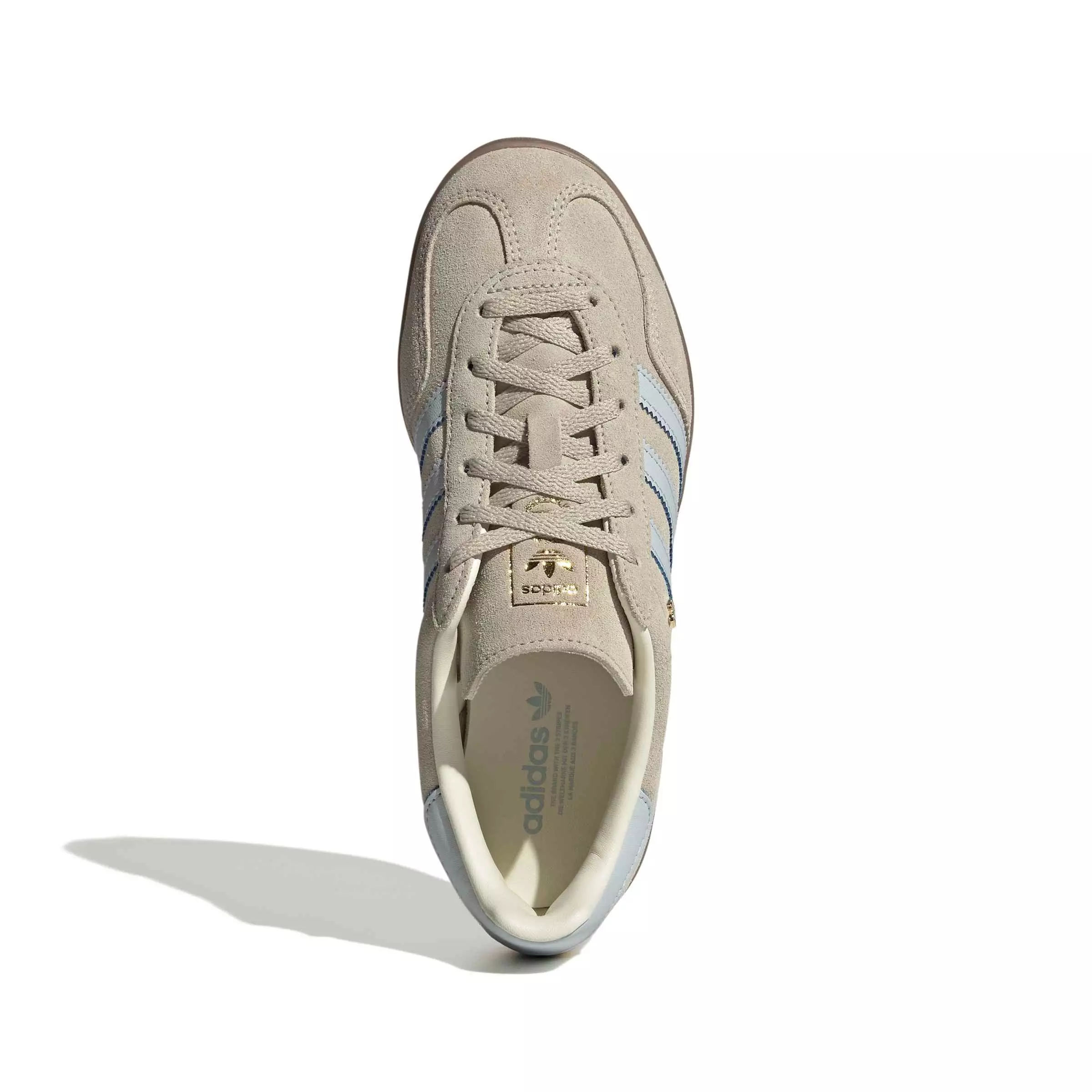 adidas Originals Gazelle Indoor "Wonder Beige/Halo Blue/Gum 5" Women's Shoe - BEIGE/BLUE/GUM