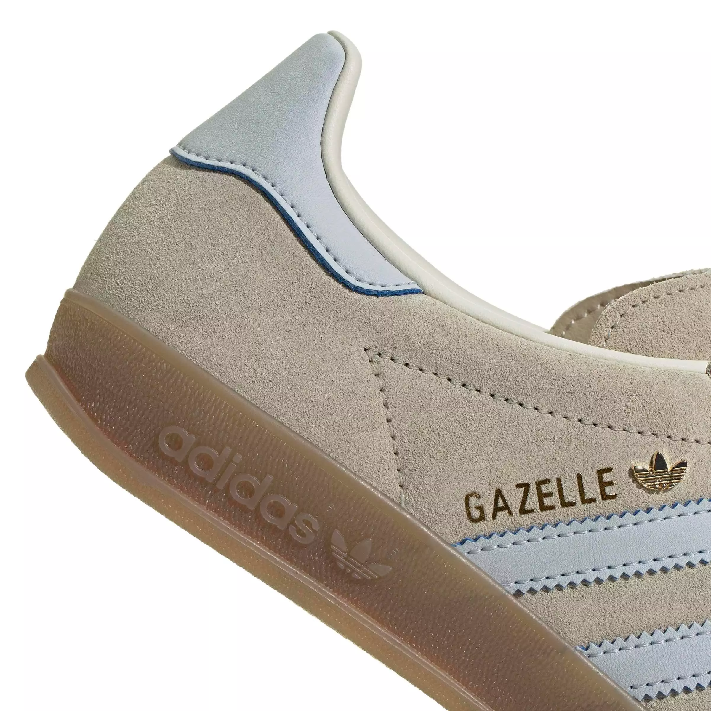 adidas Originals Gazelle Indoor "Wonder Beige/Halo Blue/Gum 5" Women's Shoe - BEIGE/BLUE/GUM