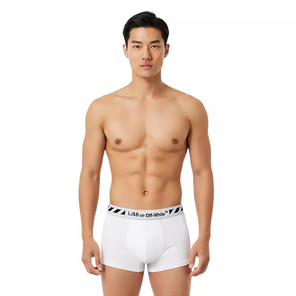 L/AB c/o Off-White Men's Diagonal 3" Trunk (3 Pack) - Black/White/Grey - BLACK/WHITE/GREY