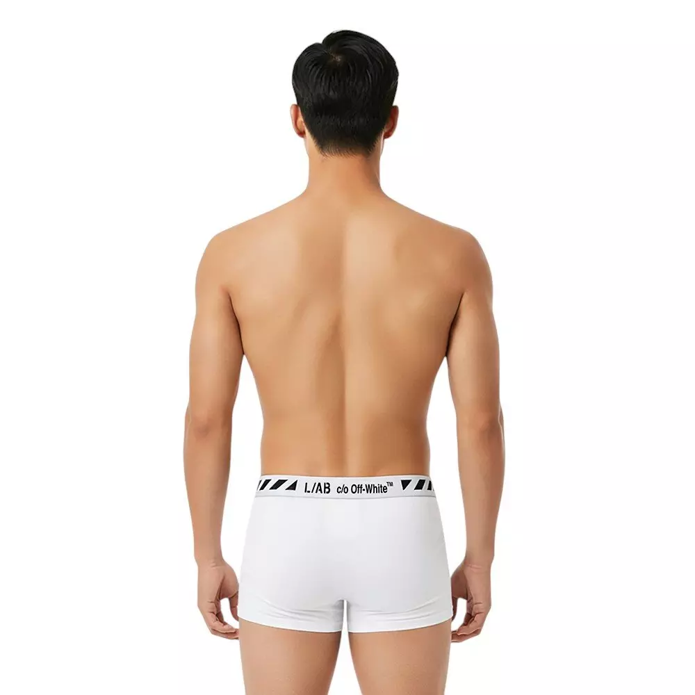 L/AB c/o Off-White Men's Diagonal 3" Trunk (3 Pack) - Black/White/Grey - BLACK/WHITE/GREY