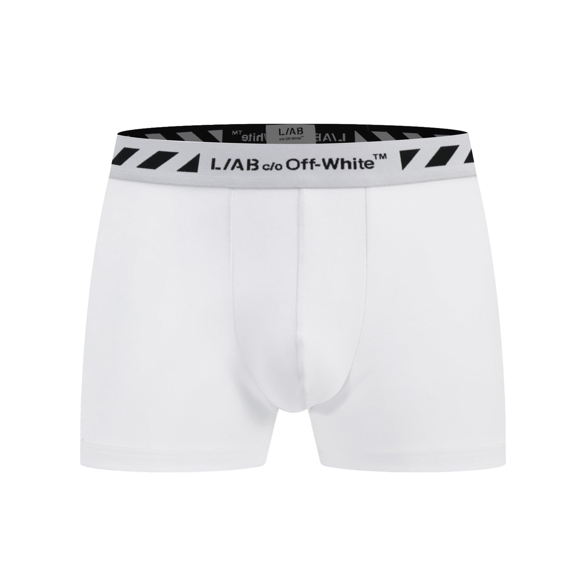 L/AB c/o Off-White Men's Diagonal 3" Trunk (3 Pack) - White - WHITE