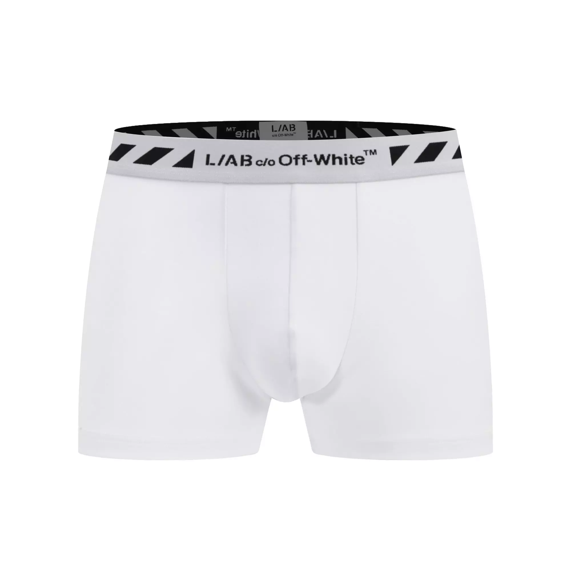 L/AB c/o Off-White Men's Diagonal 3" Trunk (3 Pack) - White - WHITE