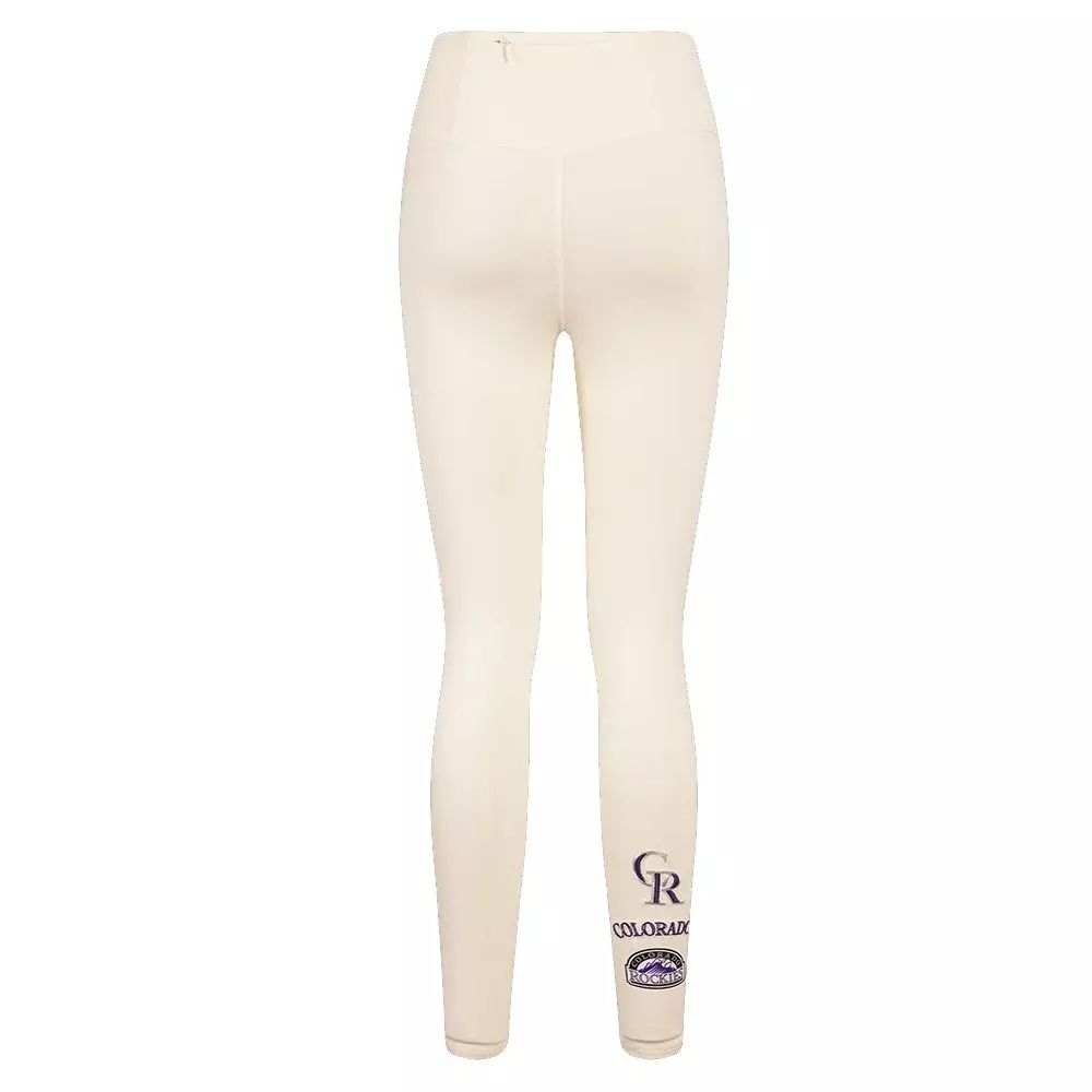 Pro Standard Women's MLB Colorado Rockies Retro Classic Jersey Leggings - Eggshell - EGGSHELL