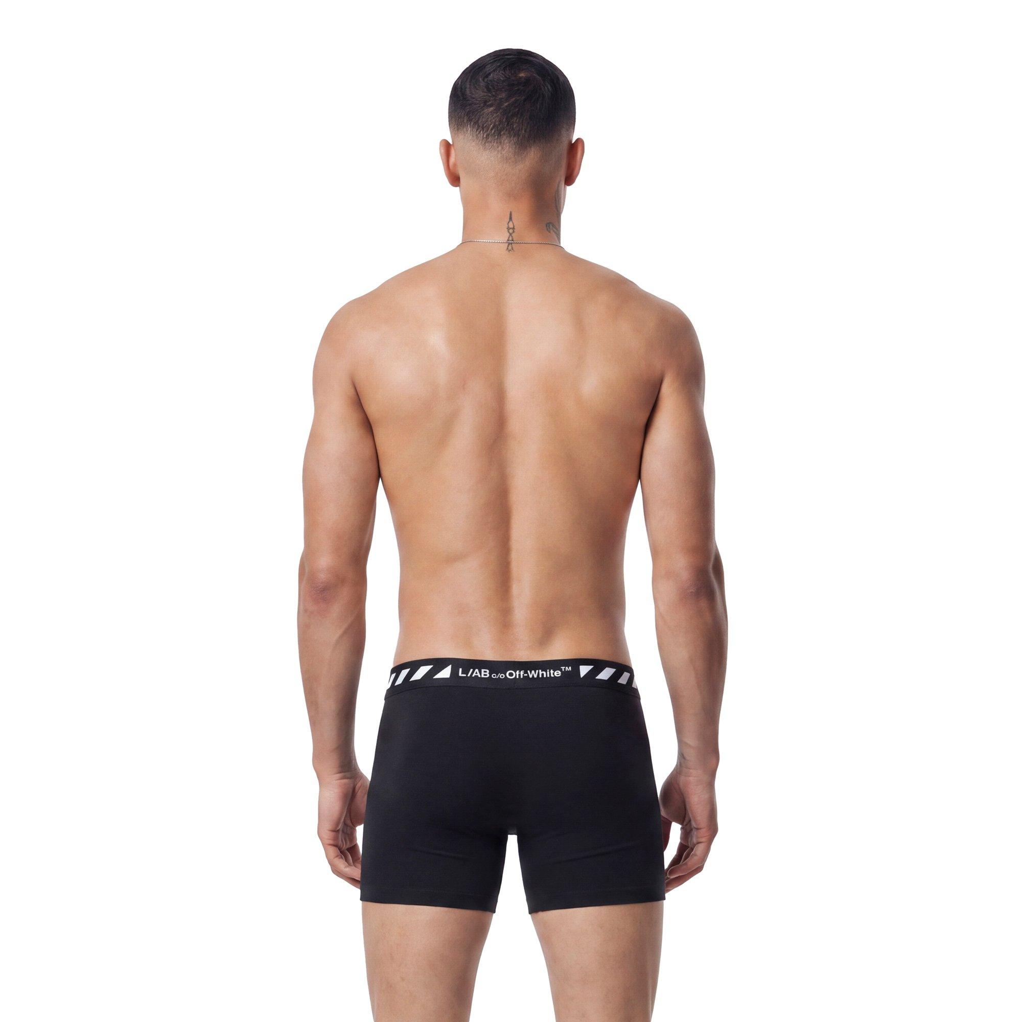 L/AB c/o Off-White Men's Diagonal 6" Boxer Brief With Fly (3 Pack) - Black - BLACK