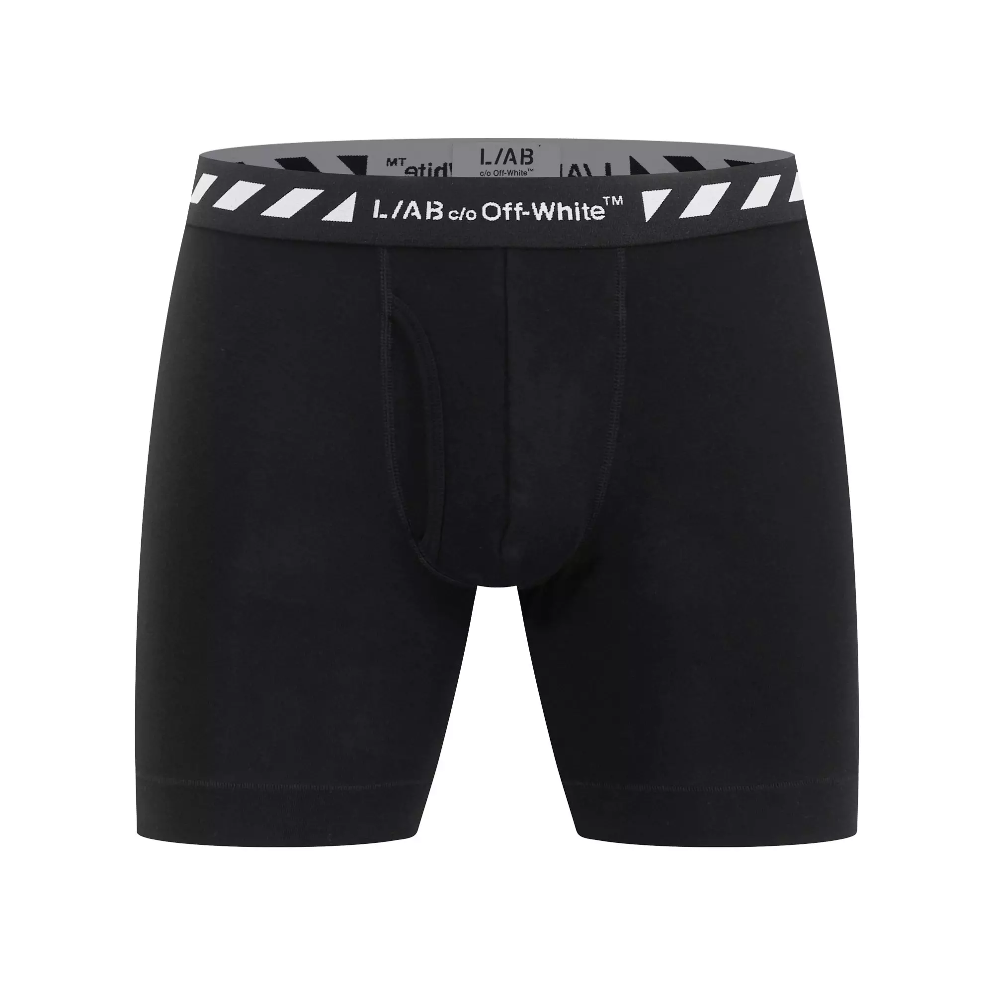 L/AB c/o Off-White Men's Diagonal 6" Boxer Brief With Fly (3 Pack) - Black - BLACK