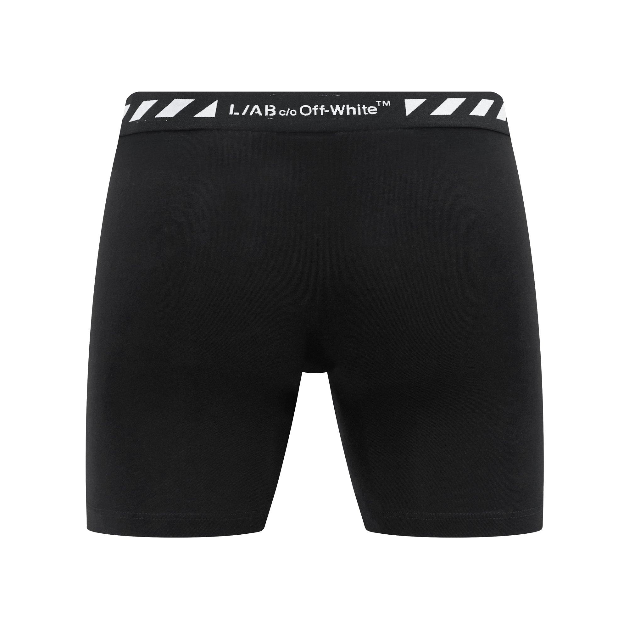 L/AB c/o Off-White Men's Diagonal 6" Boxer Brief With Fly (3 Pack) - Black - BLACK
