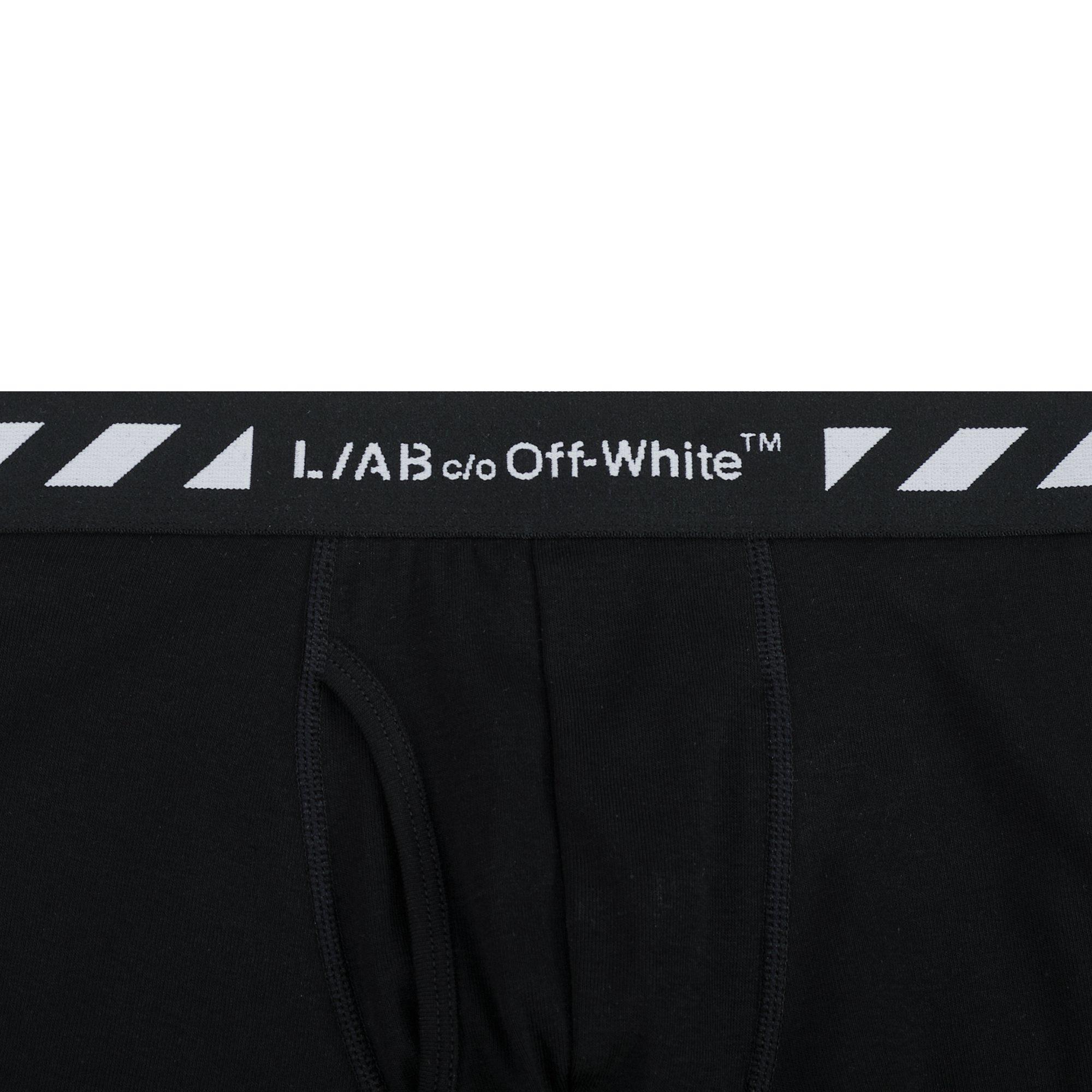 L/AB c/o Off-White Men's Diagonal 6" Boxer Brief With Fly (3 Pack) - Black - BLACK