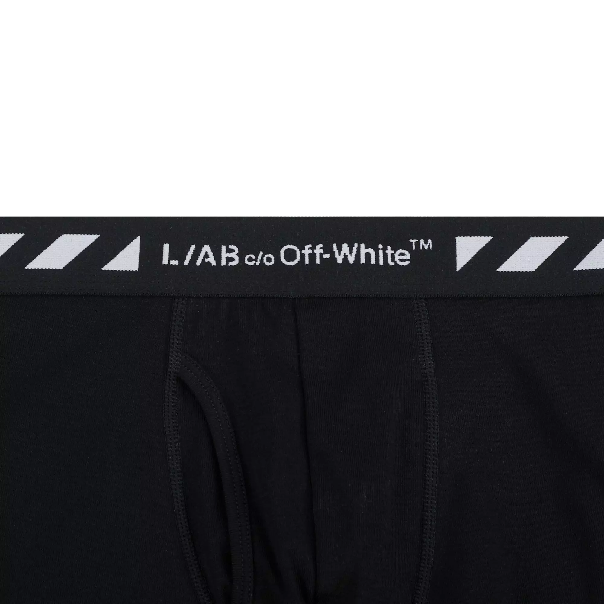 L/AB c/o Off-White Men's Diagonal 6" Boxer Brief With Fly (3 Pack) - Black - BLACK