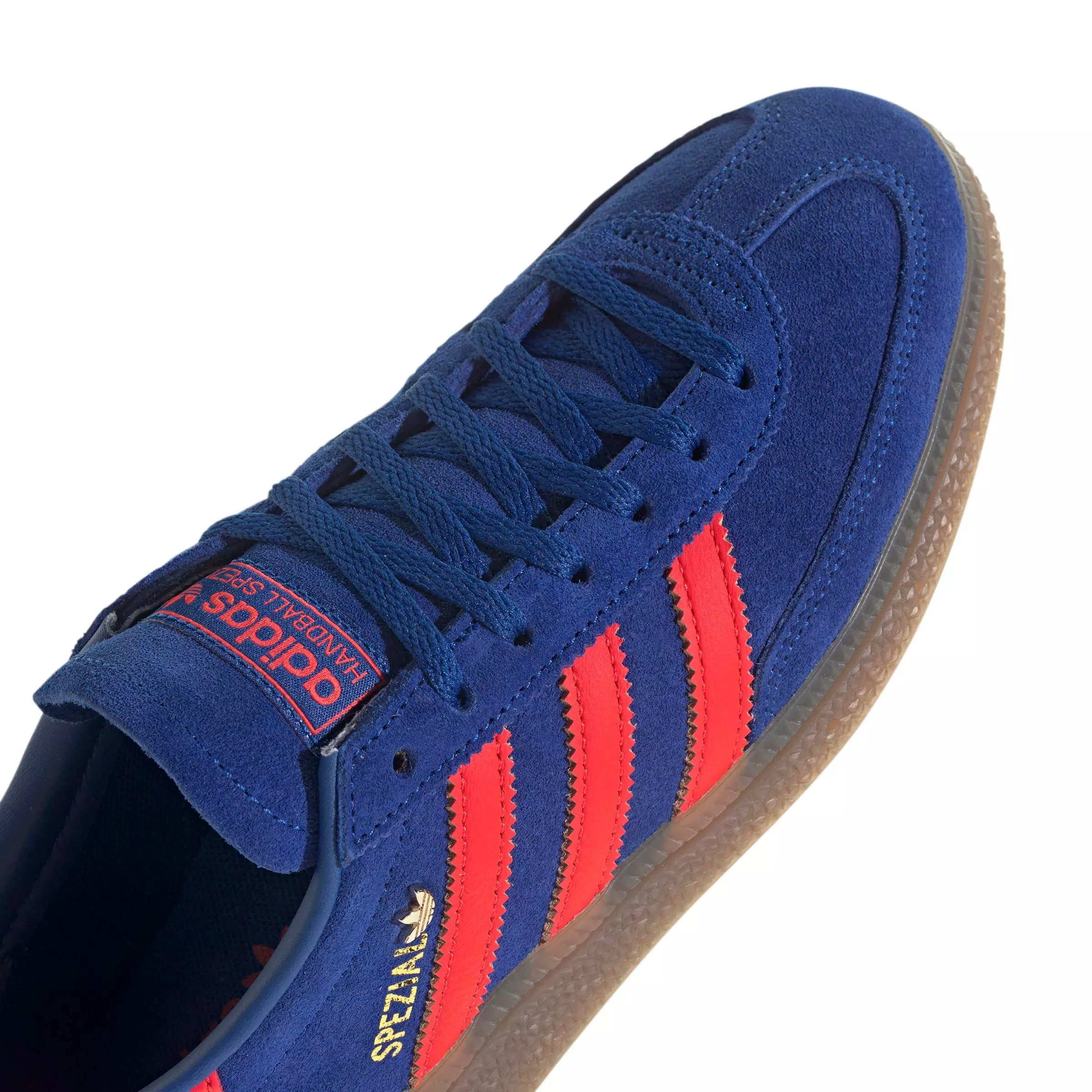 adidas Originals Handball Spezial "Collegiate Royal/Solar Red/Gold Metallic" Women's Shoe - ROYAL/RED/GOLD