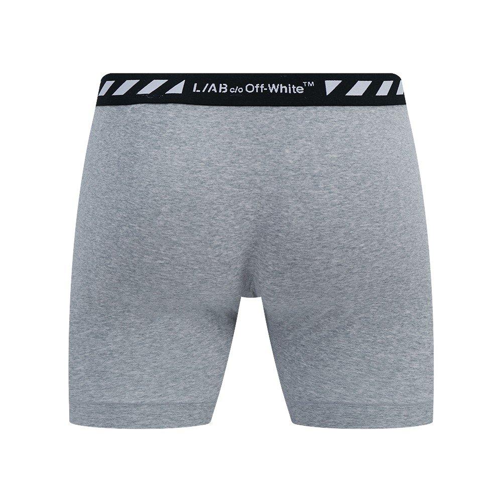 L/AB c/o Off-White Men's Diagonal 6" Boxer Brief With Fly (3 Pack) - Black/White/Grey - BLACK/WHITE/GREY