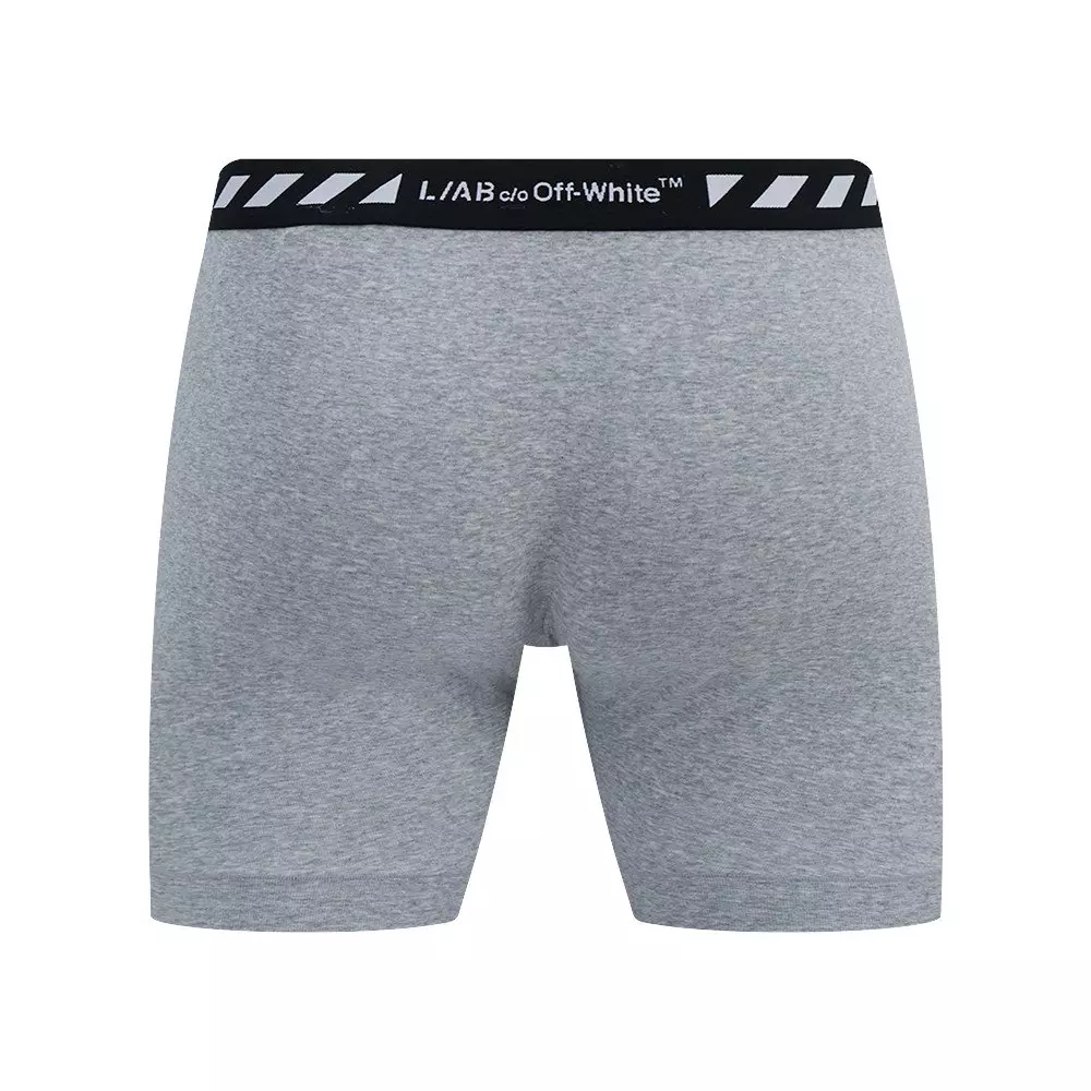 L/AB c/o Off-White Men's Diagonal 6" Boxer Brief With Fly (3 Pack) - Black/White/Grey - BLACK/WHITE/GREY