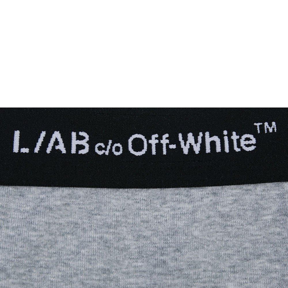 L/AB c/o Off-White Men's Diagonal 6" Boxer Brief With Fly (3 Pack) - Black/White/Grey - BLACK/WHITE/GREY