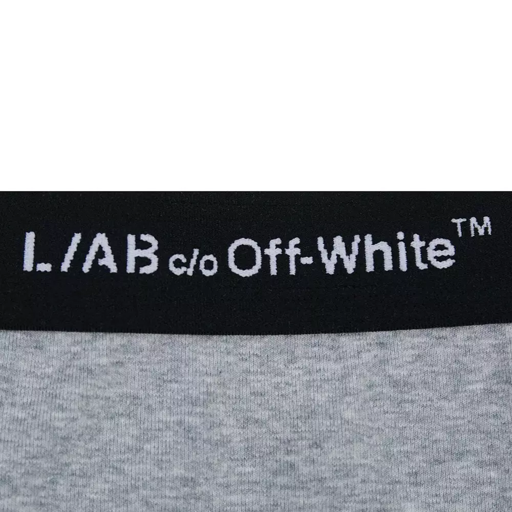 L/AB c/o Off-White Men's Diagonal 6" Boxer Brief With Fly (3 Pack) - Black/White/Grey - BLACK/WHITE/GREY