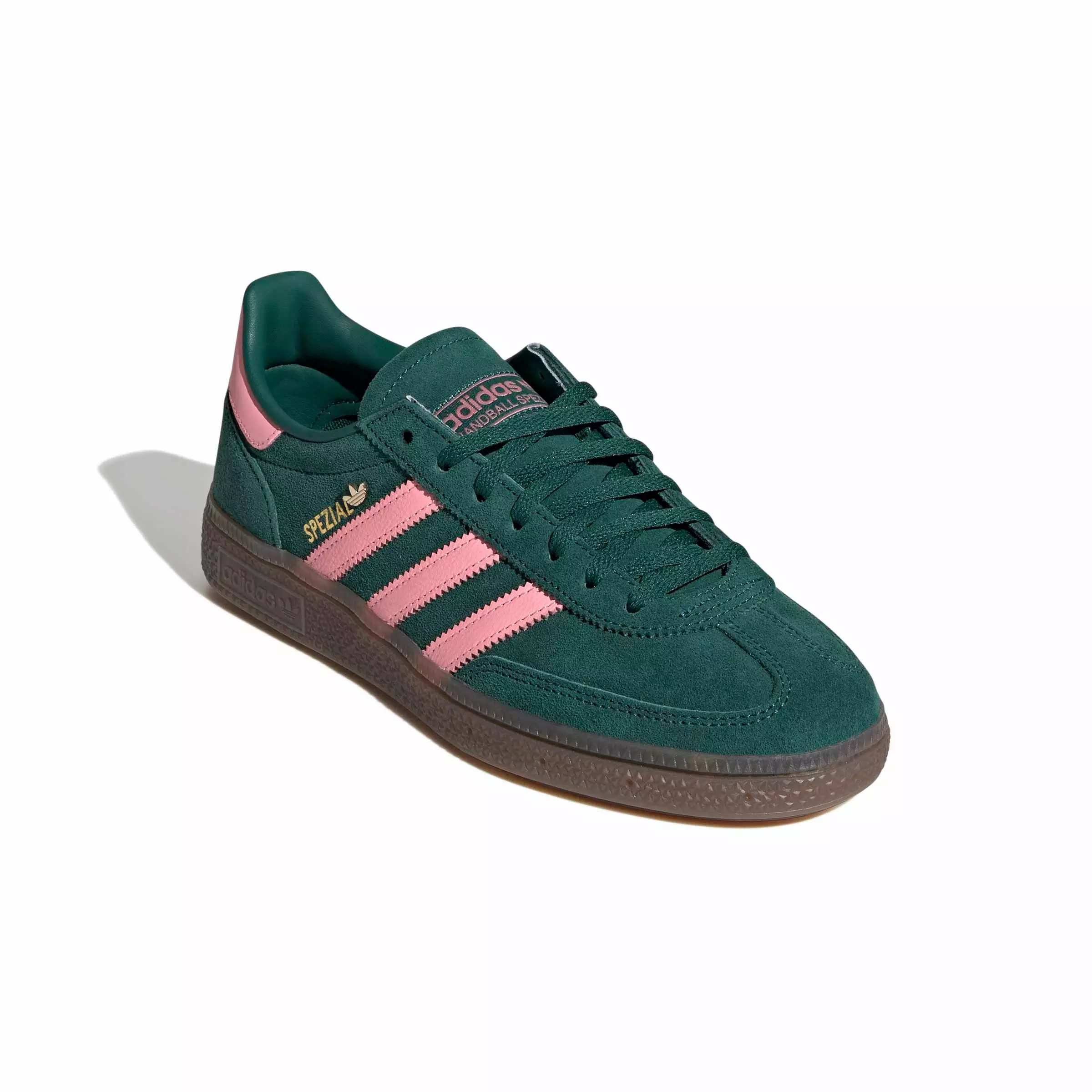 adidas Originals Handball Spezial "Collegiate Green/Pink Spark/Gold Metallic" Women's Shoe - GREEN/PINK/GOLD
