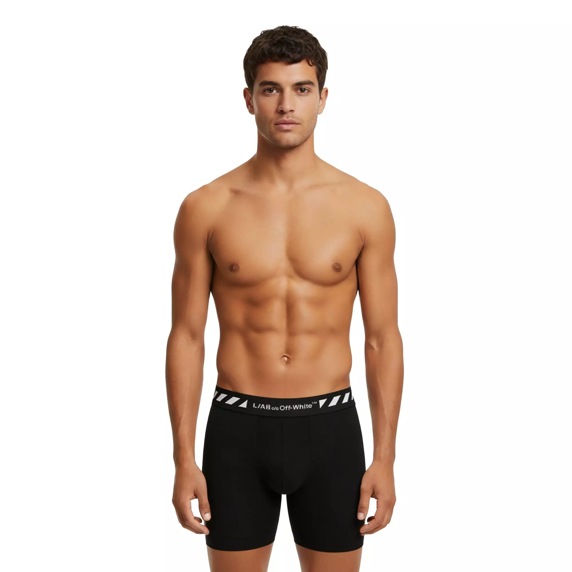 L/AB c/o Off-White Men's Diagonal 6" Boxer Briefs - Black - BLACK