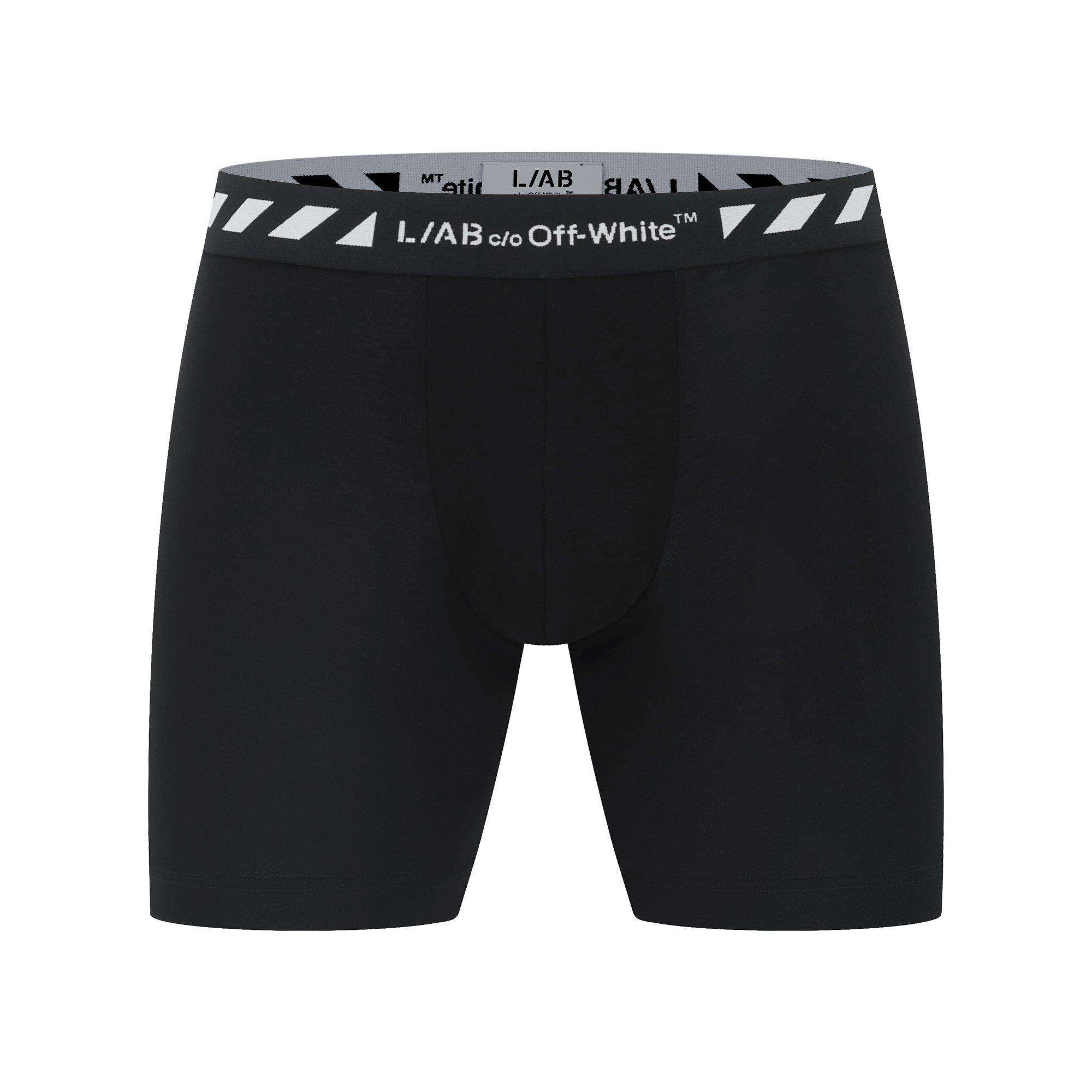 L/AB c/o Off-White Men's Diagonal 6" Boxer Briefs - Black - BLACK