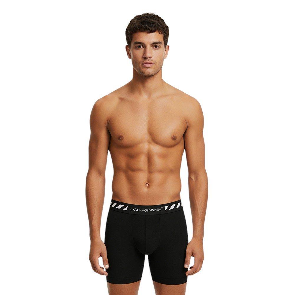 L/AB c/o Off-White Men's Diagonal 6" Boxer Briefs - Black/White/Grey - BLACK/WHITE/GREY