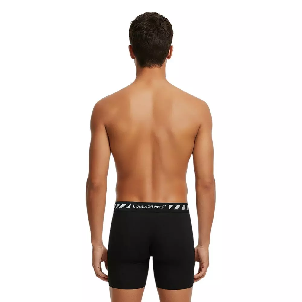 L/AB c/o Off-White Men's Diagonal 6" Boxer Briefs - Black/White/Grey - BLACK/WHITE/GREY