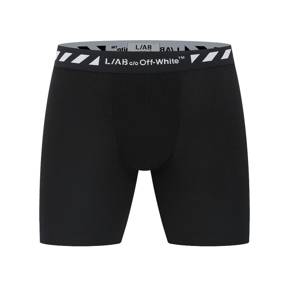 L/AB c/o Off-White Men's Diagonal 6" Boxer Briefs - Black/White/Grey - BLACK/WHITE/GREY