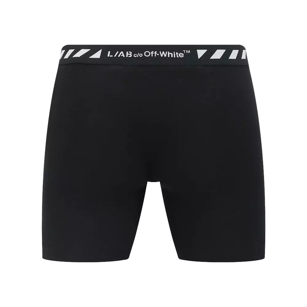 L/AB c/o Off-White Men's Diagonal 6" Boxer Briefs - Black/White/Grey - BLACK/WHITE/GREY