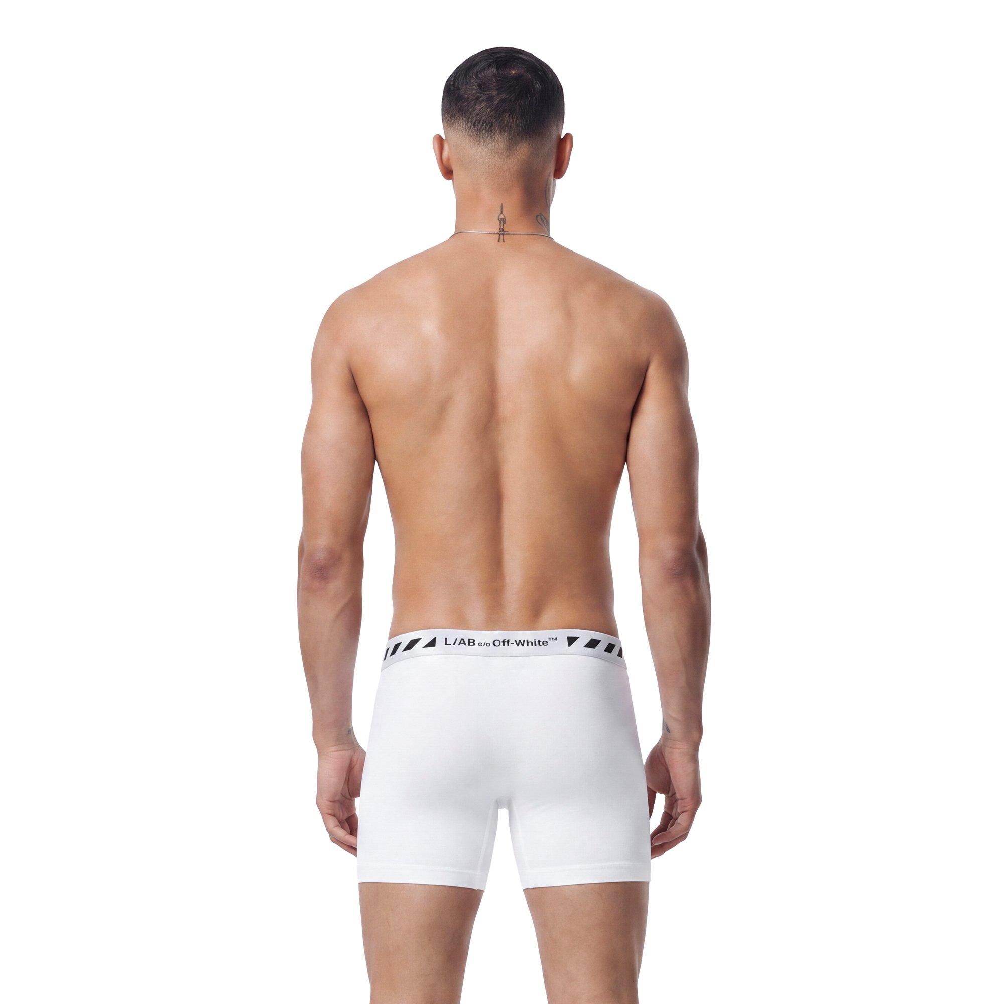 L/AB c/o Off-White Men's Diagonal 6" Boxer Briefs - White - WHITE