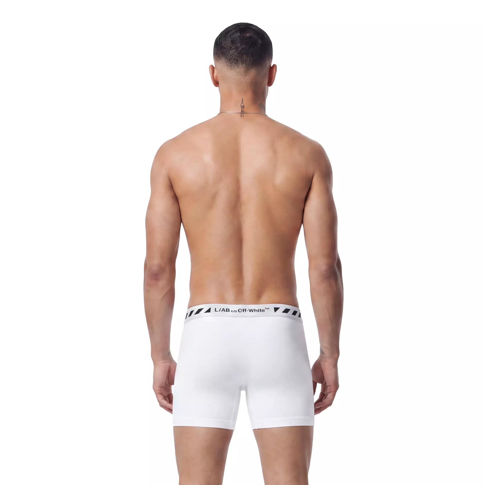 L/AB c/o Off-White Men's Diagonal 6" Boxer Briefs - White - WHITE