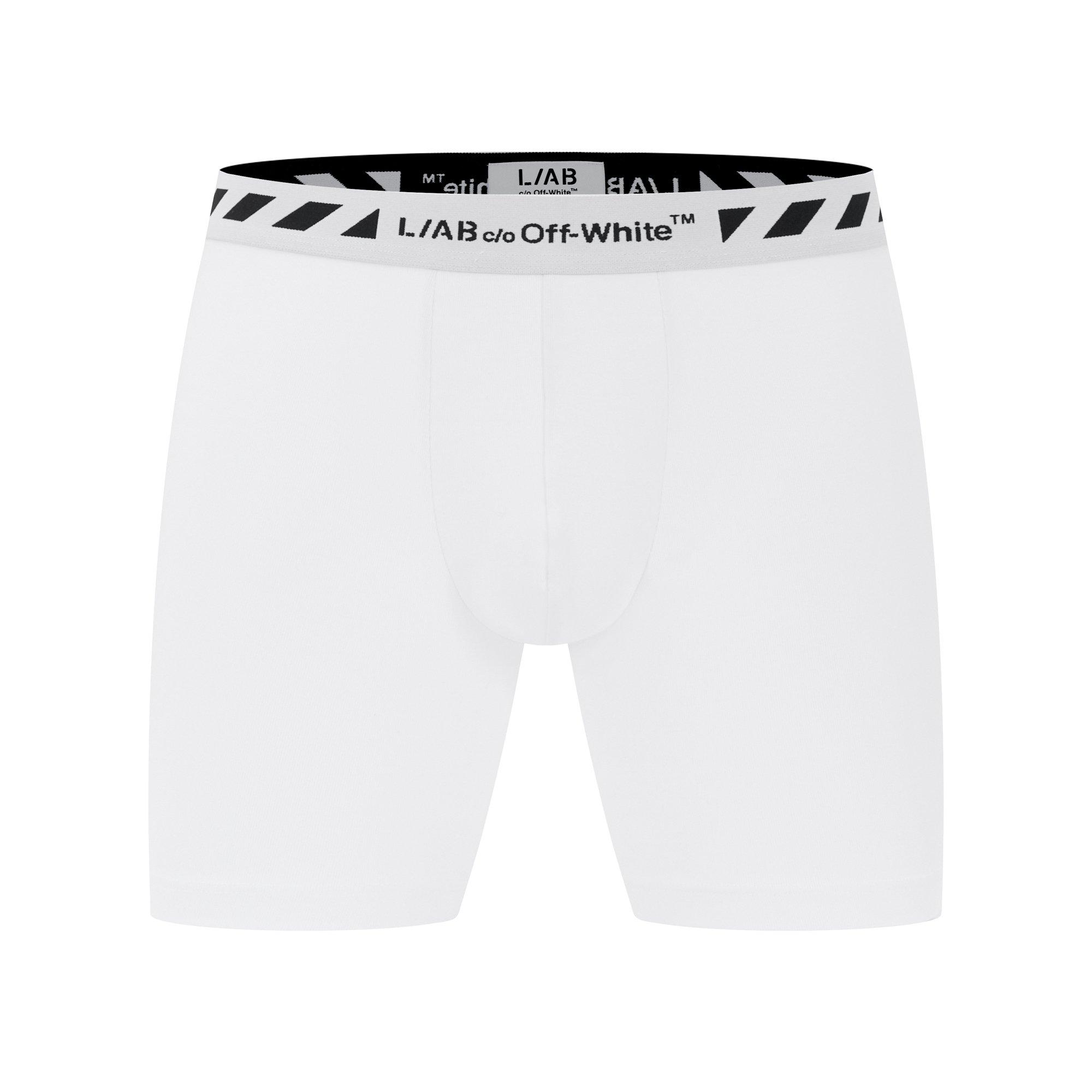 L/AB c/o Off-White Men's Diagonal 6" Boxer Briefs - White - WHITE