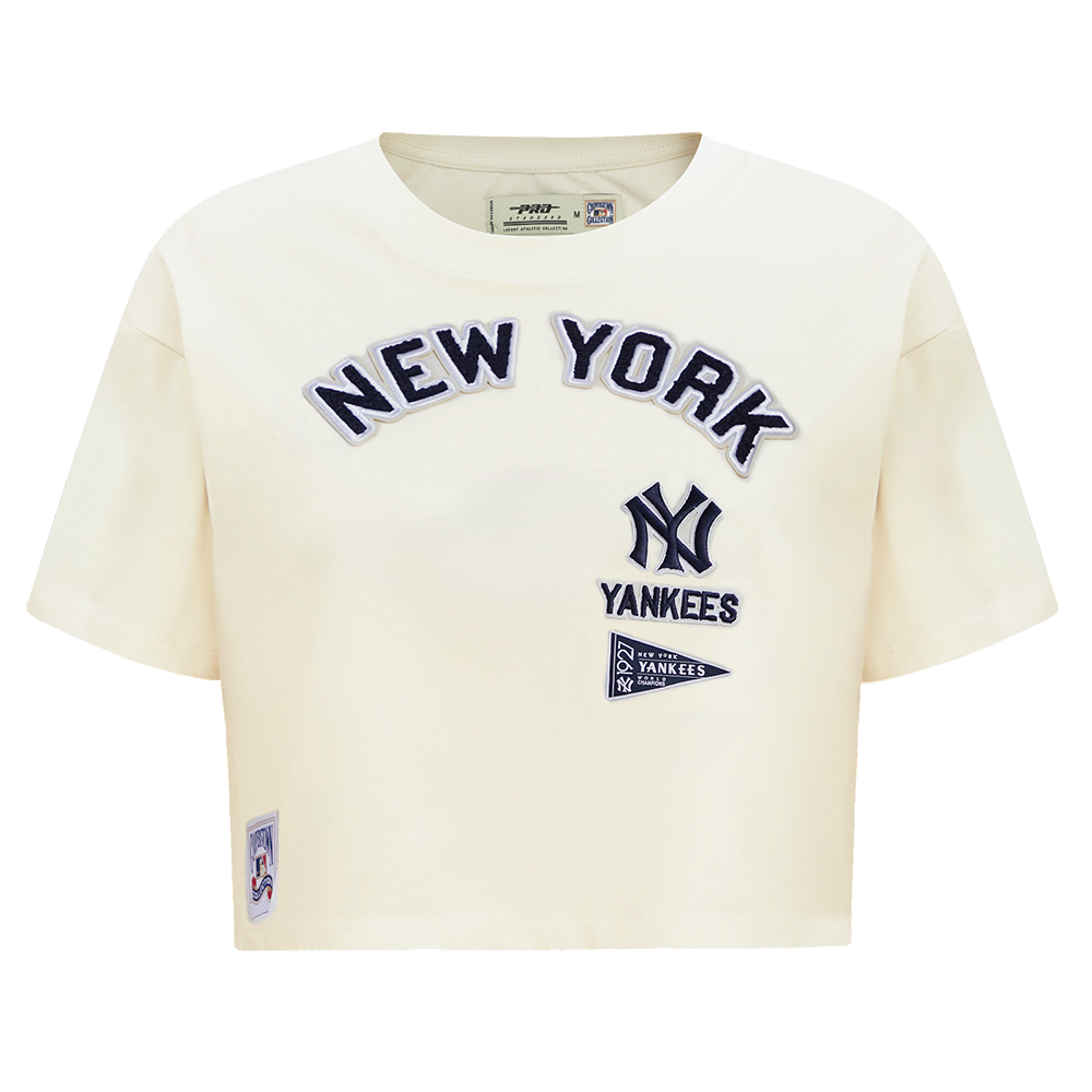 Pro Standard Women's New York Yankees Retro Classic Boxy Tee - Eggshell - EGGSHELL Thumbnail View 1