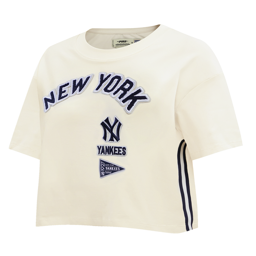 Pro Standard Women's New York Yankees Retro Classic Boxy Tee - Eggshell - EGGSHELL Thumbnail View 3