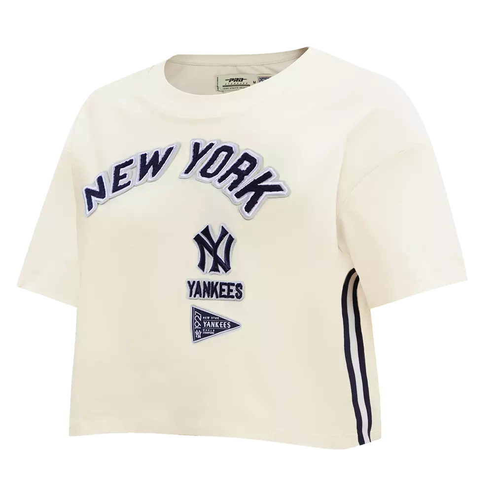 Pro Standard Women's New York Yankees Retro Classic Boxy Tee - Eggshell - EGGSHELL