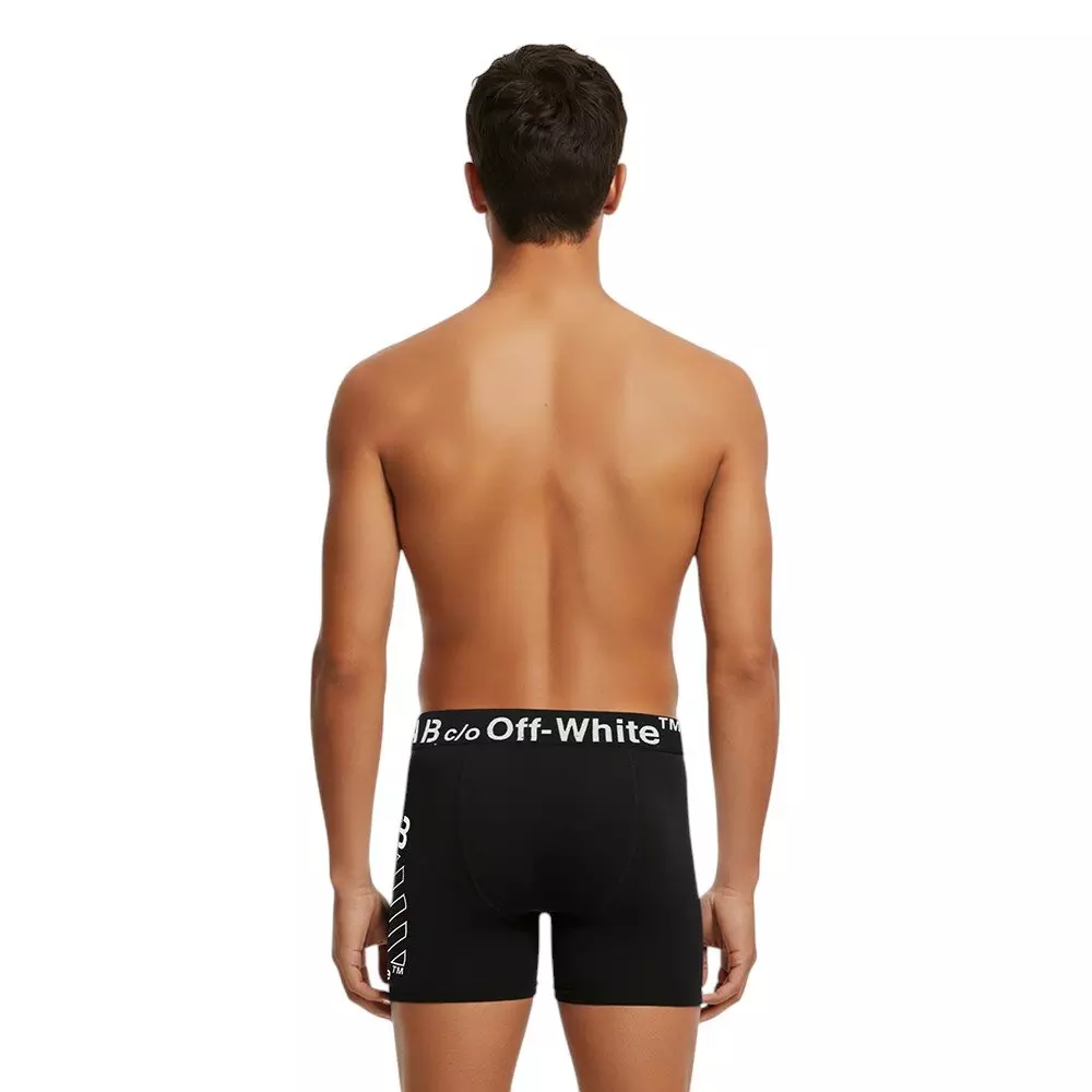 L/AB c/o Off-White Men's Diagonal Printed Boxer Brief - Black - BLACK
