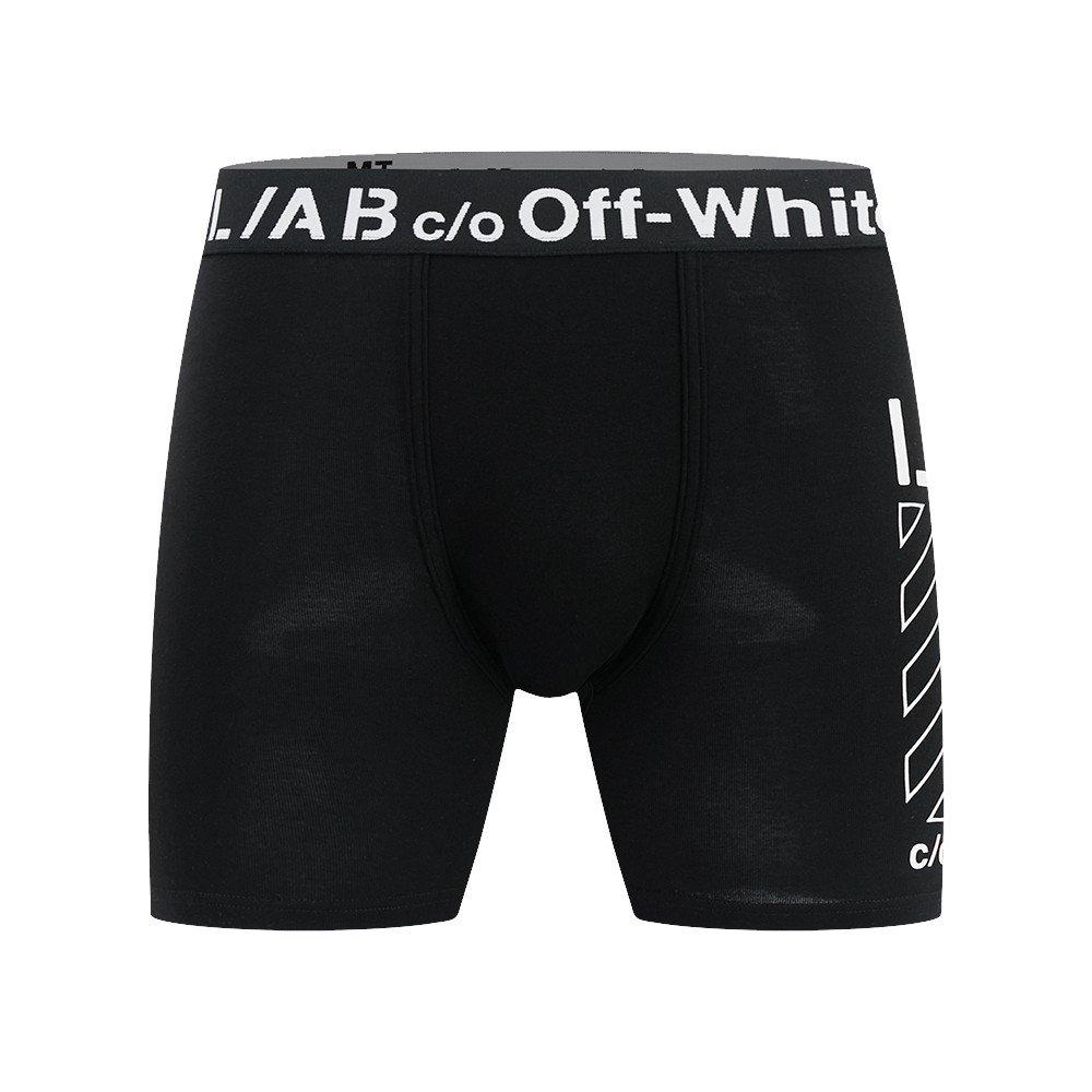 L/AB c/o Off-White Men's Diagonal Printed Boxer Brief - Black - BLACK