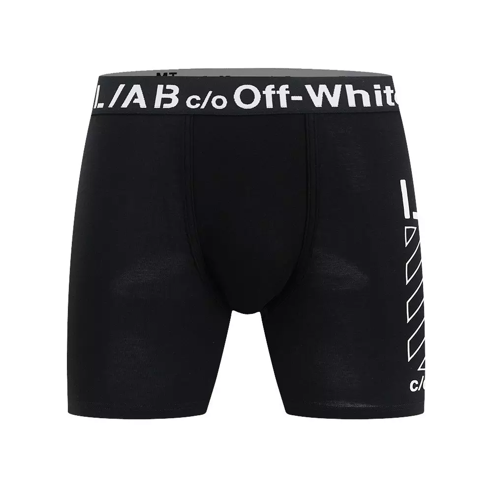 L/AB c/o Off-White Men's Diagonal Printed Boxer Brief - Black - BLACK