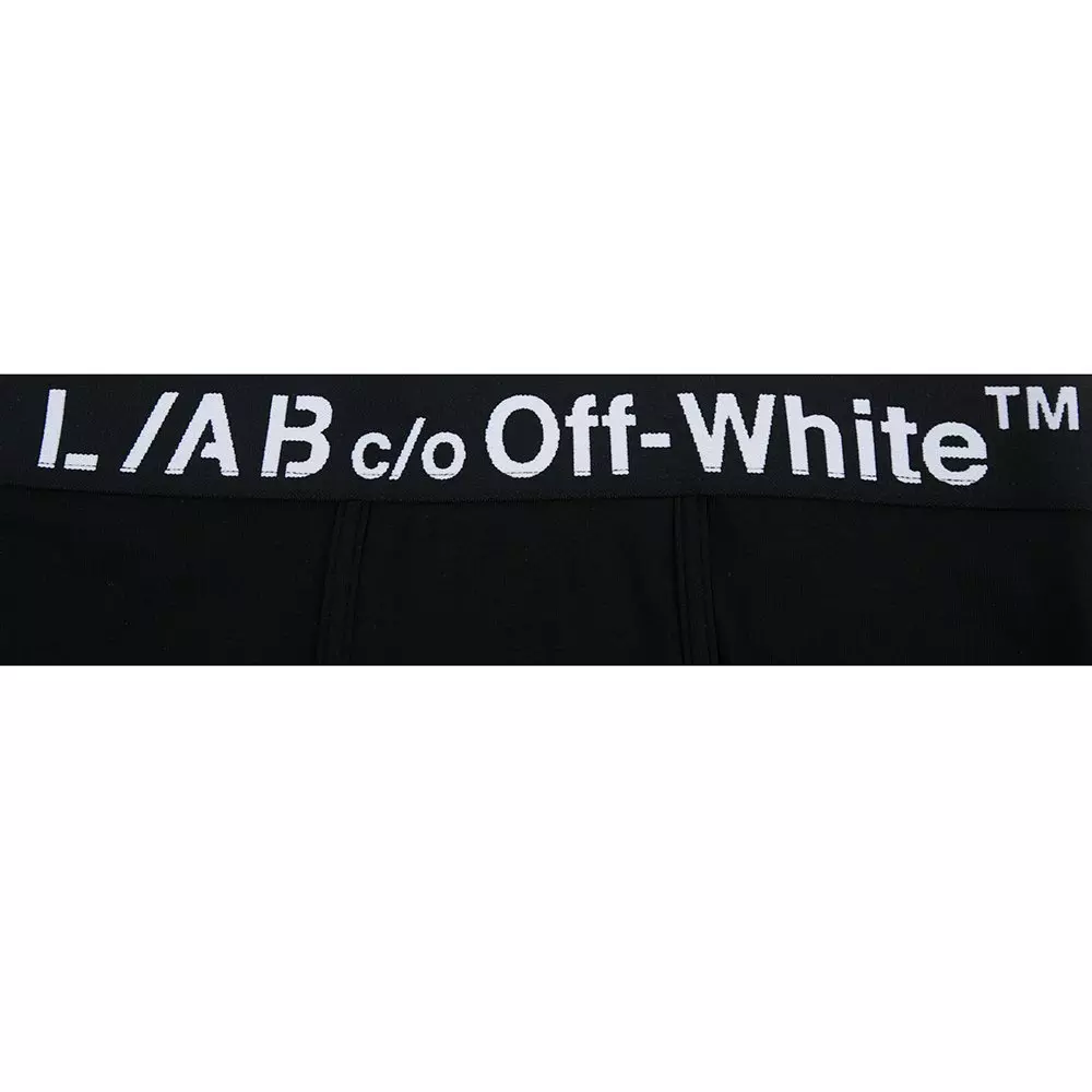 L/AB c/o Off-White Men's Diagonal Printed Boxer Brief - Black - BLACK
