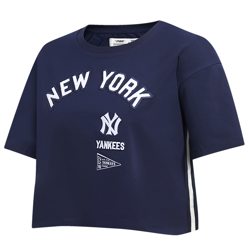 Pro Standard Women's New York Yankees Retro Classic Boxy Tee - Navy - NAVY Thumbnail View 3