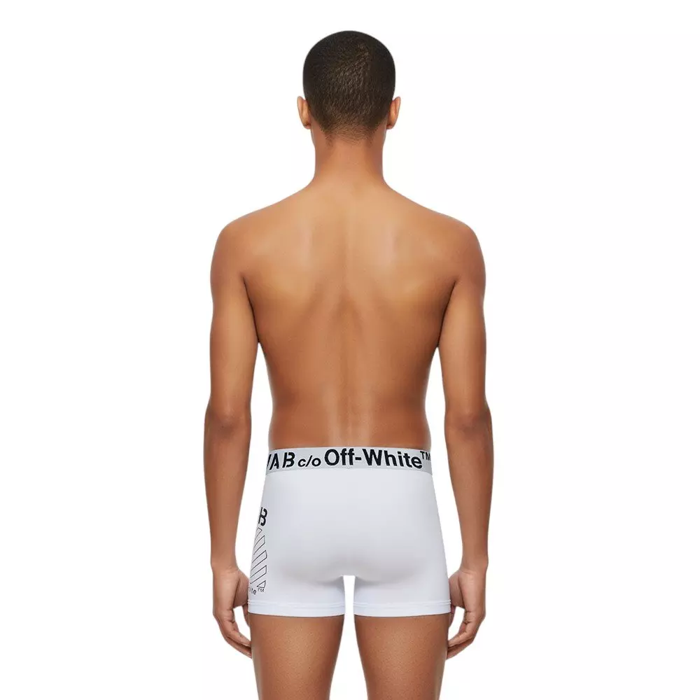 L/AB c/o Off-White Men's Diagonal Printed Boxer Brief - White - WHITE